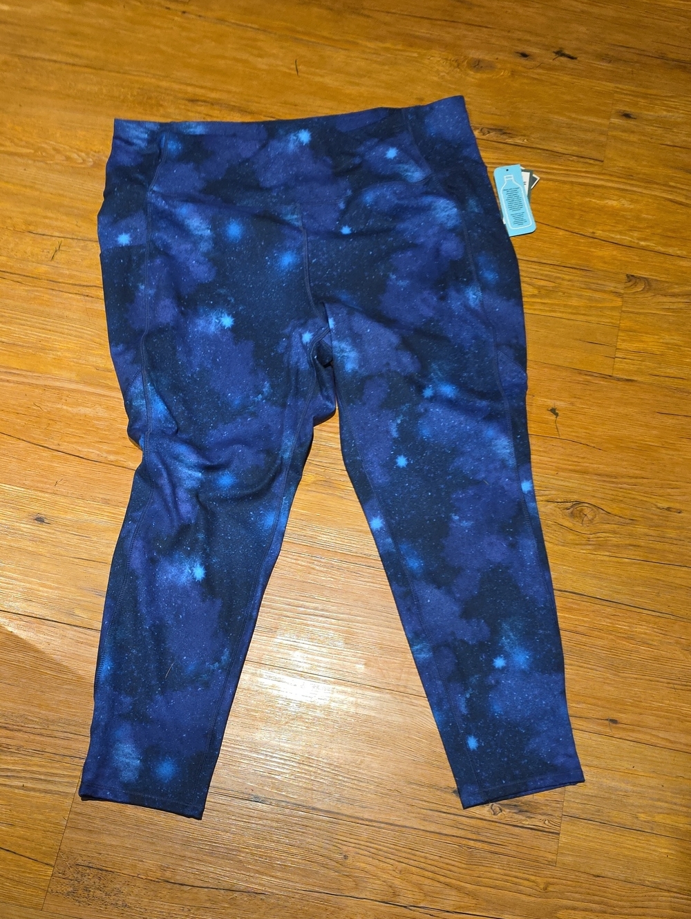 MTA Sport Navy and Light Blue Galaxy Print Leggings
